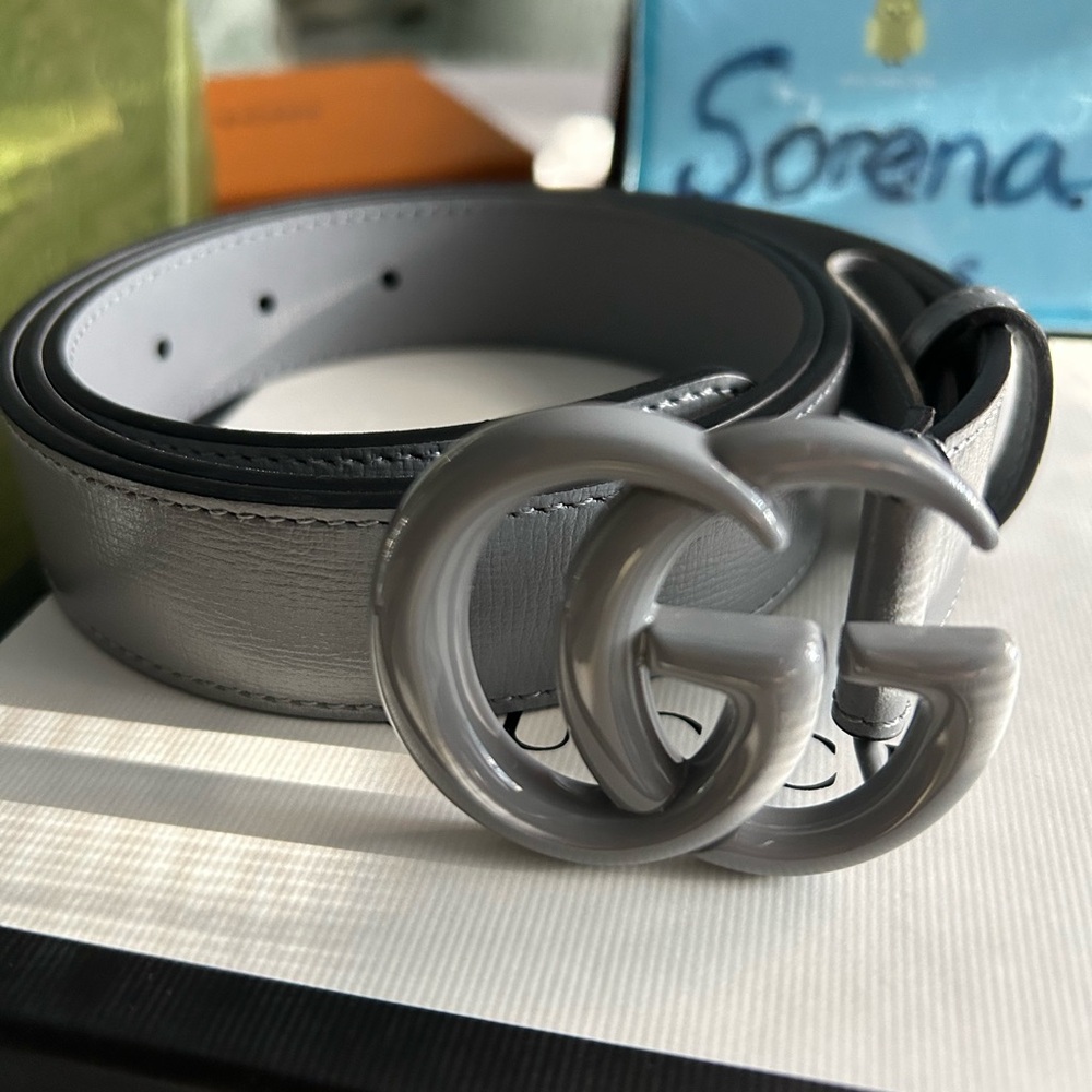 Authentic Gucci GG gray belt size 100/40